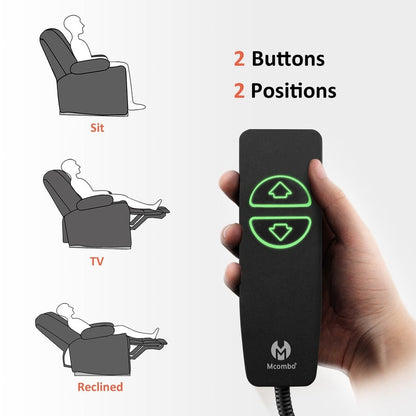 Fauteuil inclinable électrique MCombo avec chauffage et massage, tissu 6079/PR670