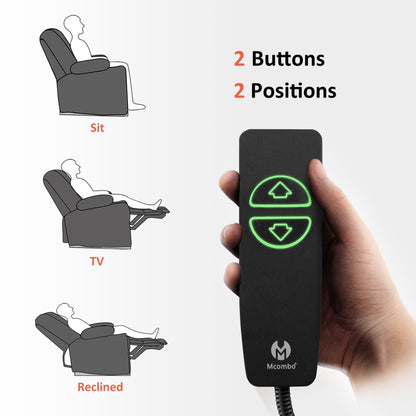 Fauteuil inclinable électrique MCombo avec chauffage et massage, tissu 6079/PR670