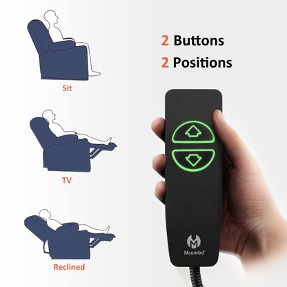 Fauteuil inclinable électrique MCombo avec chauffage et massage, tissu 6079/PR670