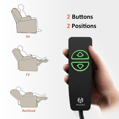 Fauteuil inclinable électrique MCombo avec chauffage et massage, tissu 6079/PR670