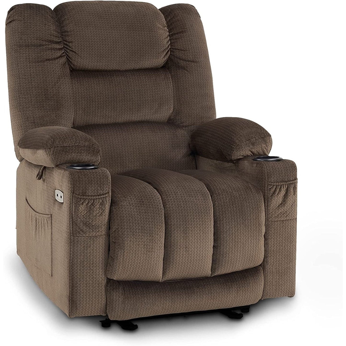 Fauteuil inclinable électrique MCombo avec chauffage et massage, tissu 6079/PR670