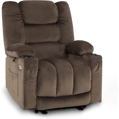 Fauteuil inclinable électrique MCombo avec chauffage et massage, tissu 6079/PR670