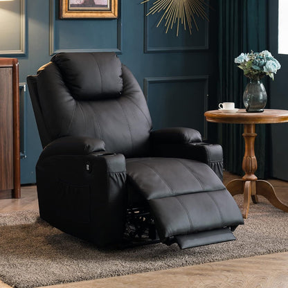 Fauteuil inclinable électrique Mcombo avec massage et chauffage, similicuir 7050