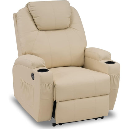 Fauteuil inclinable électrique Mcombo avec massage et chauffage, similicuir 7050