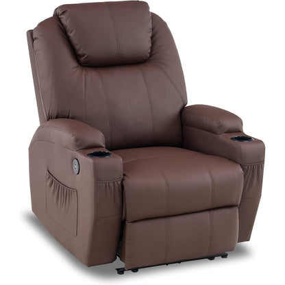Fauteuil inclinable électrique Mcombo avec massage et chauffage, similicuir 7050