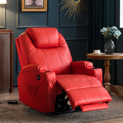 Fauteuil inclinable électrique Mcombo avec massage et chauffage, similicuir 7050