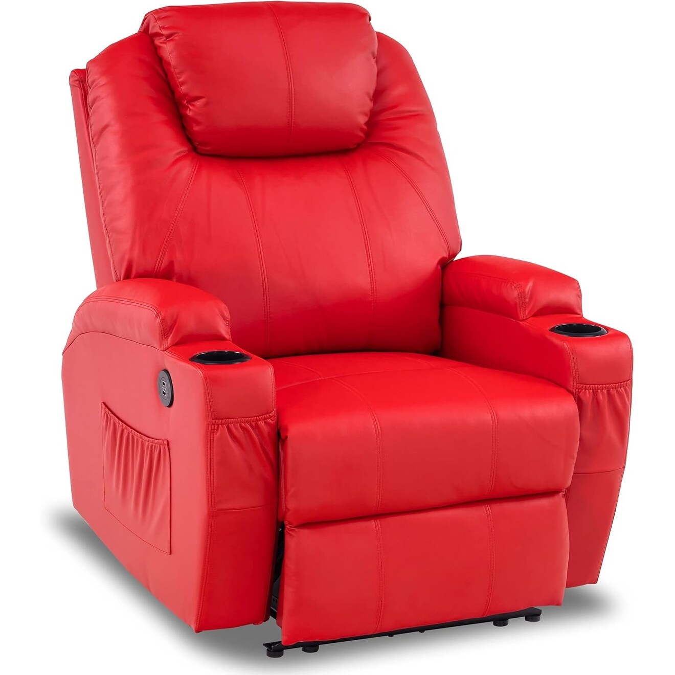 Fauteuil inclinable électrique Mcombo avec massage et chauffage, similicuir 7050
