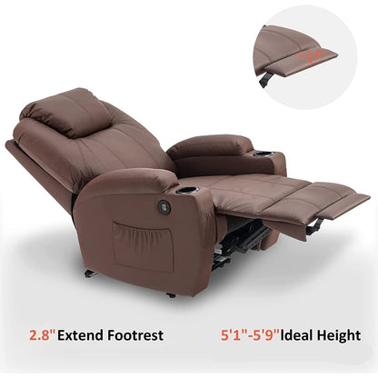 Fauteuil inclinable électrique Mcombo avec massage et chauffage, similicuir 7050