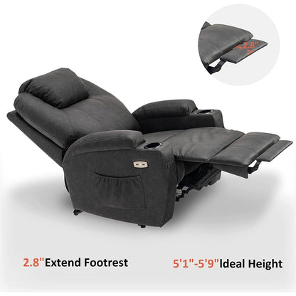 Fauteuil inclinable électrique Mcombo avec massage et chauffage, similicuir 7050