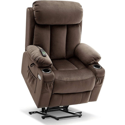 Fauteuil inclinable électrique MCombo grand format avec repose-pieds allongé pour personnes âgées de grande taille, télécommande manuelle, porte-gobelets, tissu 7426