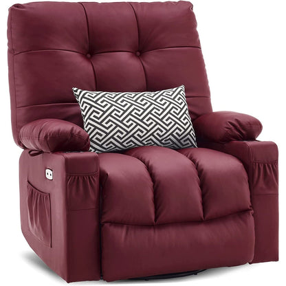 Fauteuil inclinable pivotant et chauffant MCombo, grand format, en similicuir, avec massage et chauffage, 7748