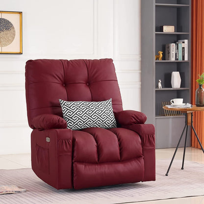 Fauteuil inclinable pivotant et chauffant MCombo, grand format, en similicuir, avec massage et chauffage, 7748