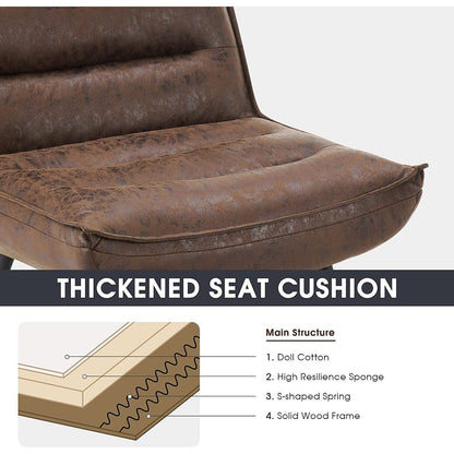 Chaise de loisirs moderne MCombo avec pouf, tissu bronzé