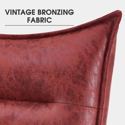 Chaise de loisirs moderne MCombo avec pouf, tissu bronzé