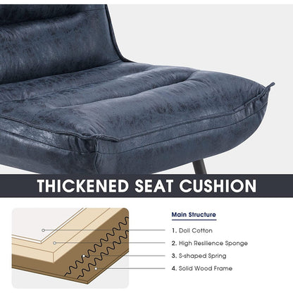 Chaise de loisirs moderne MCombo avec pouf, tissu bronzé