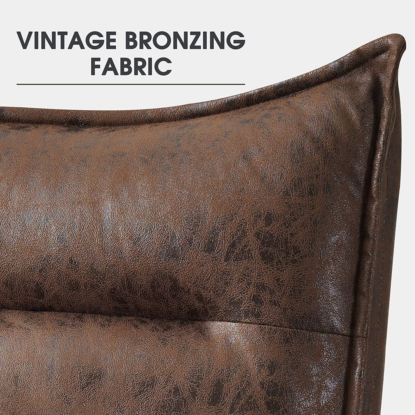 Chaise de loisirs moderne MCombo avec pouf, tissu bronzé