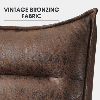 Chaise de loisirs moderne MCombo avec pouf, tissu bronzé