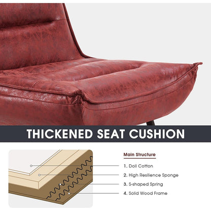 Chaise de loisirs moderne MCombo avec pouf, tissu bronzé