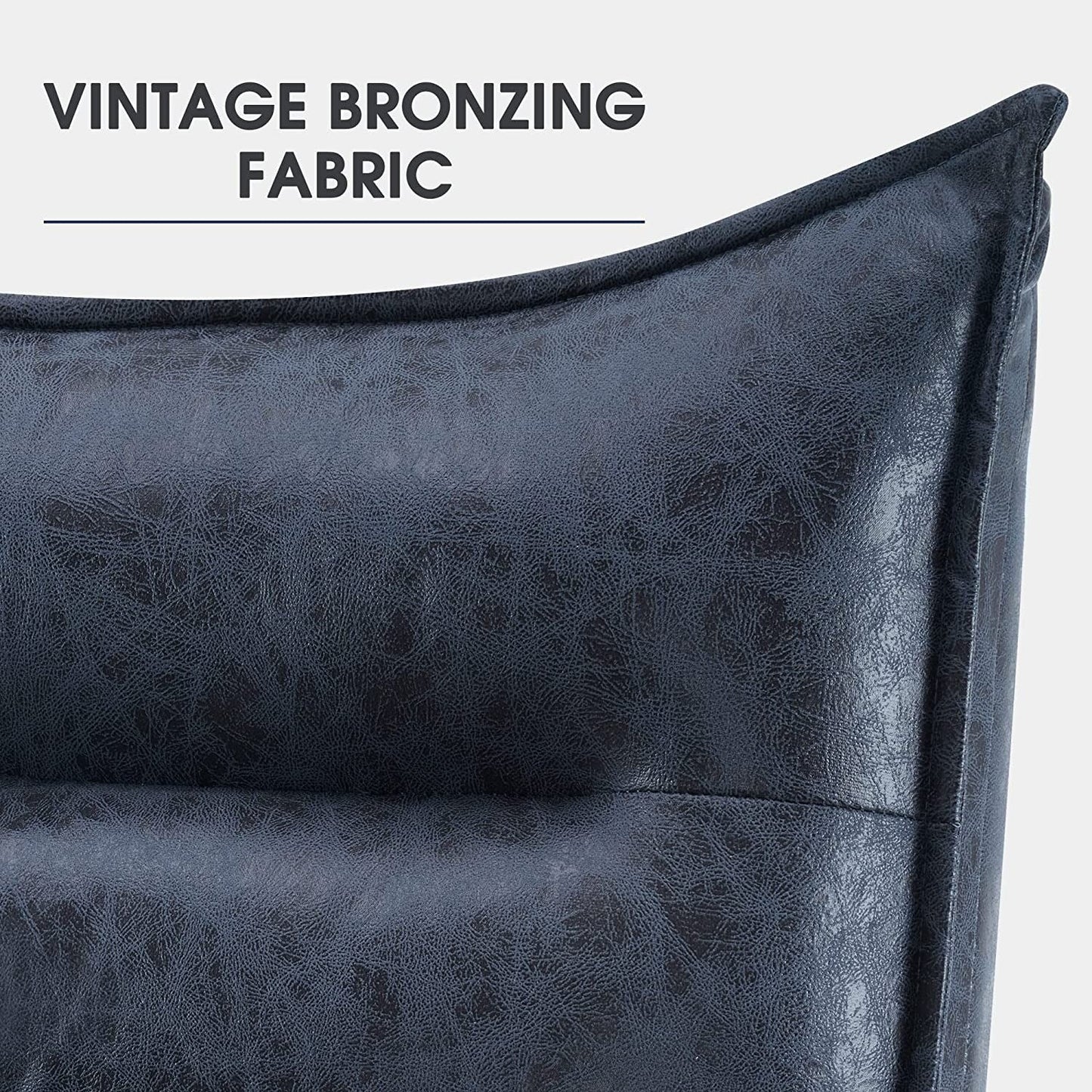 Chaise de loisirs moderne MCombo avec pouf, tissu bronzé