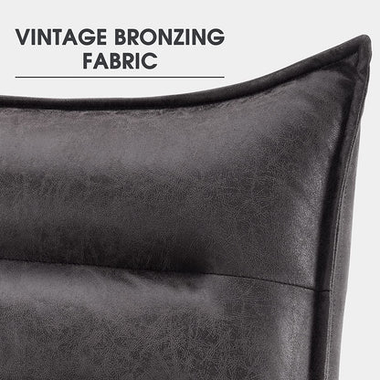 Chaise de loisirs moderne MCombo avec pouf, tissu bronzé