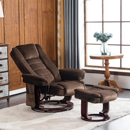Fauteuil inclinable combiné avec ottoman et fauteuil pivotant massant en tissu