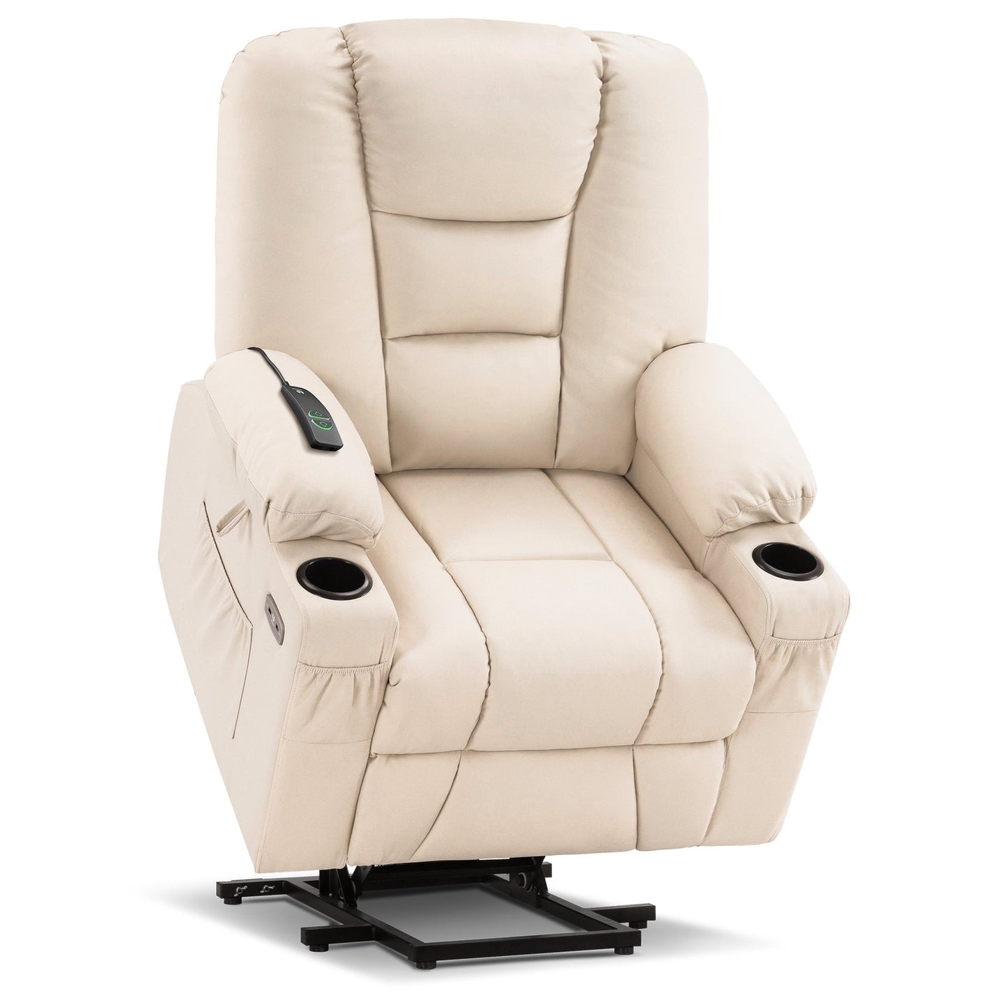 Fauteuil inclinable électrique MCombo Small avec massage et chauffage pour personnes âgées de petite taille, similicuir 7569