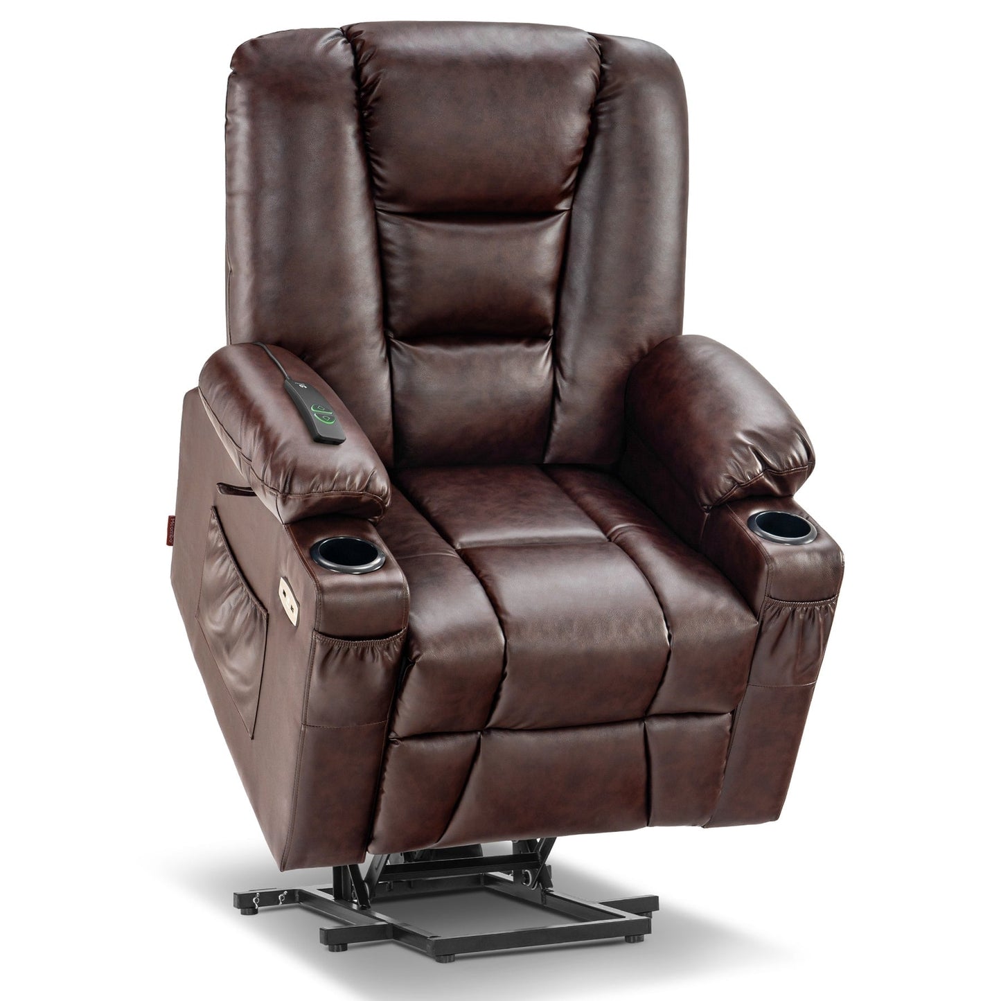 Fauteuil inclinable électrique MCombo Small avec massage et chauffage pour personnes âgées de petite taille, similicuir 7569