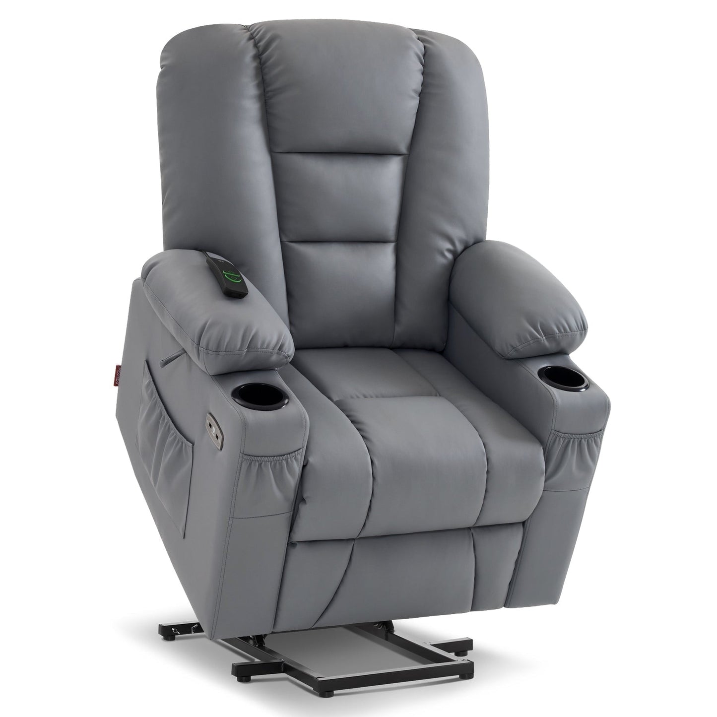 Fauteuil inclinable électrique MCombo Small avec massage et chauffage pour personnes âgées de petite taille, similicuir 7569