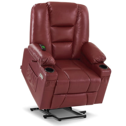 Fauteuil inclinable électrique MCombo Small avec massage et chauffage pour personnes âgées de petite taille, similicuir 7569