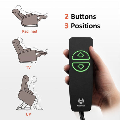 Fauteuil inclinable électrique MCombo Small avec massage et chauffage pour personnes âgées de petite taille, similicuir 7569