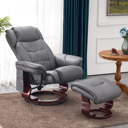 Fauteuils inclinables pivotants MCombo avec ottoman, fauteuils TV à massage par vibrations et poche latérale