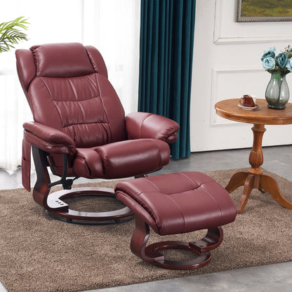 Fauteuils inclinables pivotants MCombo avec ottoman, fauteuils TV à massage par vibrations et poche latérale
