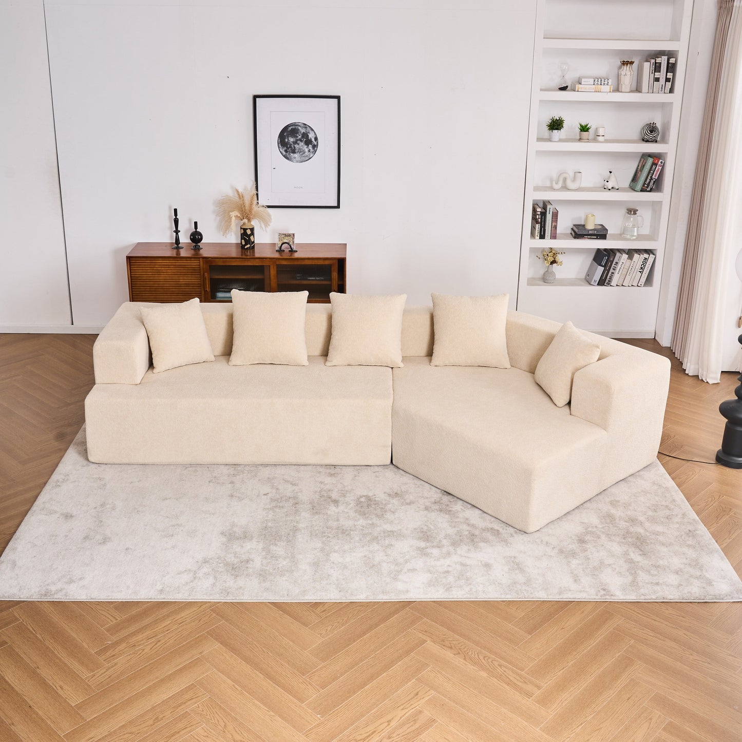 Canapé en mousse à mémoire de forme, facile à installer et à transporter, assise profonde et moderne avec tissu chenille