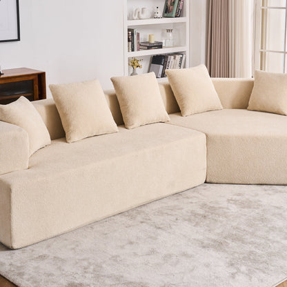 Canapé en mousse à mémoire de forme, facile à installer et à transporter, assise profonde et moderne avec tissu chenille