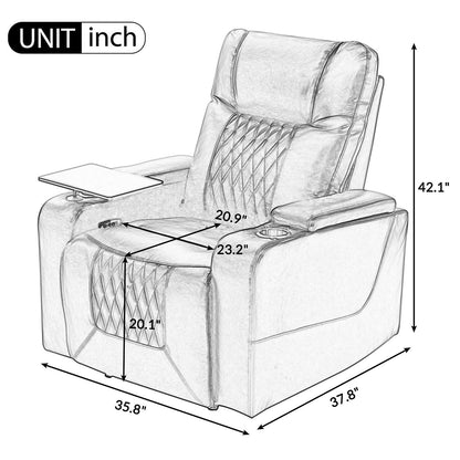 Fauteuil inclinable électrique en cuir PU Merax avec port de charge USB
