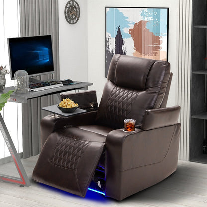 Fauteuil inclinable électrique en cuir PU Merax avec port de charge USB