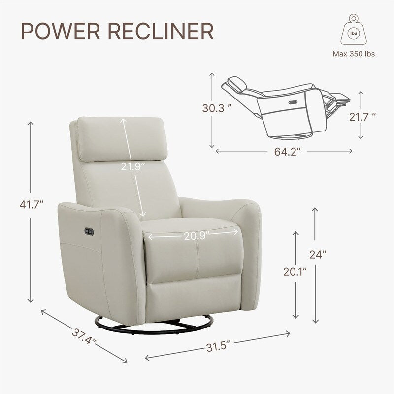 Fauteuil inclinable pivotant et inclinable Merlin Power