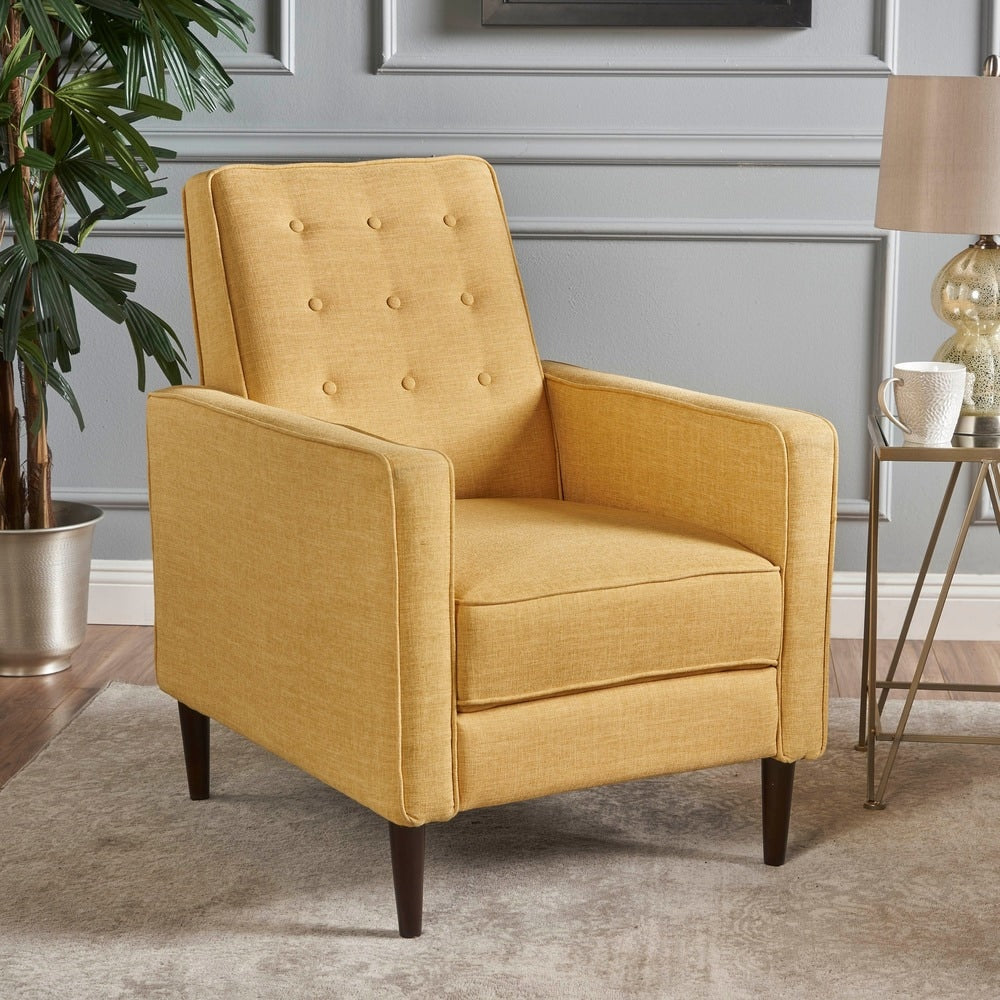 Fauteuil inclinable en tissu capitonné Mervynn de style milieu de siècle moderne par Christopher Knight Home