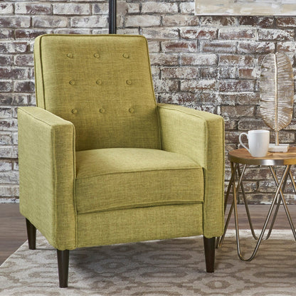 Fauteuil inclinable en tissu capitonné Mervynn de style milieu de siècle moderne par Christopher Knight Home