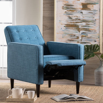 Fauteuil inclinable en tissu capitonné Mervynn de style milieu de siècle moderne par Christopher Knight Home