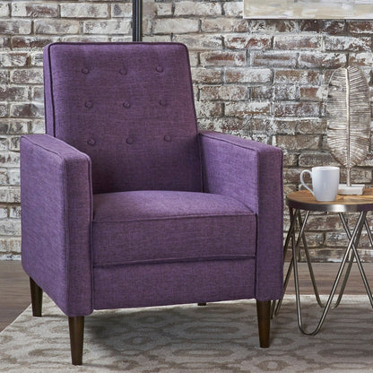 Fauteuil inclinable en tissu capitonné Mervynn de style milieu de siècle moderne par Christopher Knight Home