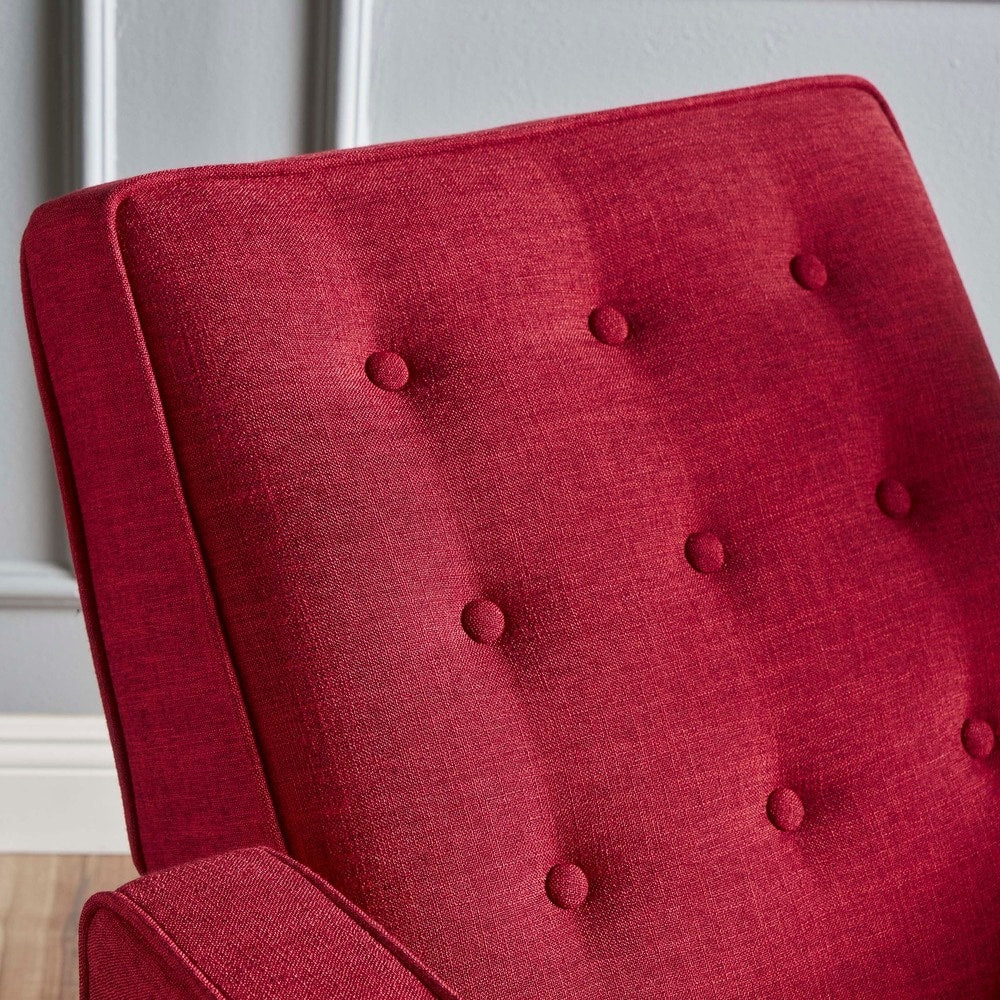 Fauteuil inclinable en tissu capitonné Mervynn de style milieu de siècle moderne par Christopher Knight Home