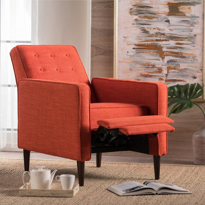 Fauteuil inclinable en tissu capitonné Mervynn de style milieu de siècle moderne par Christopher Knight Home