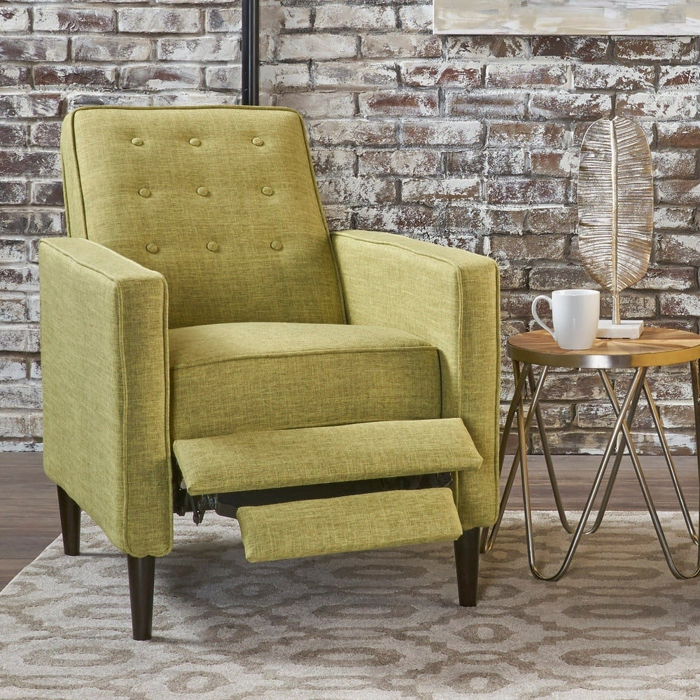 Fauteuil inclinable en tissu capitonné Mervynn de style milieu de siècle moderne par Christopher Knight Home