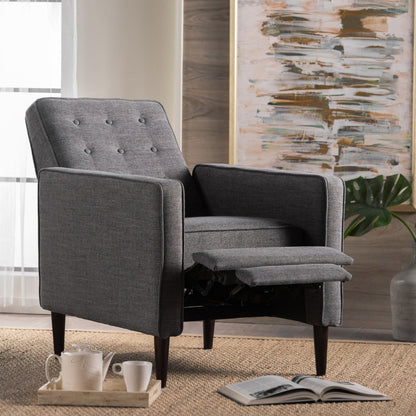Fauteuil inclinable en tissu capitonné Mervynn de style milieu de siècle moderne par Christopher Knight Home