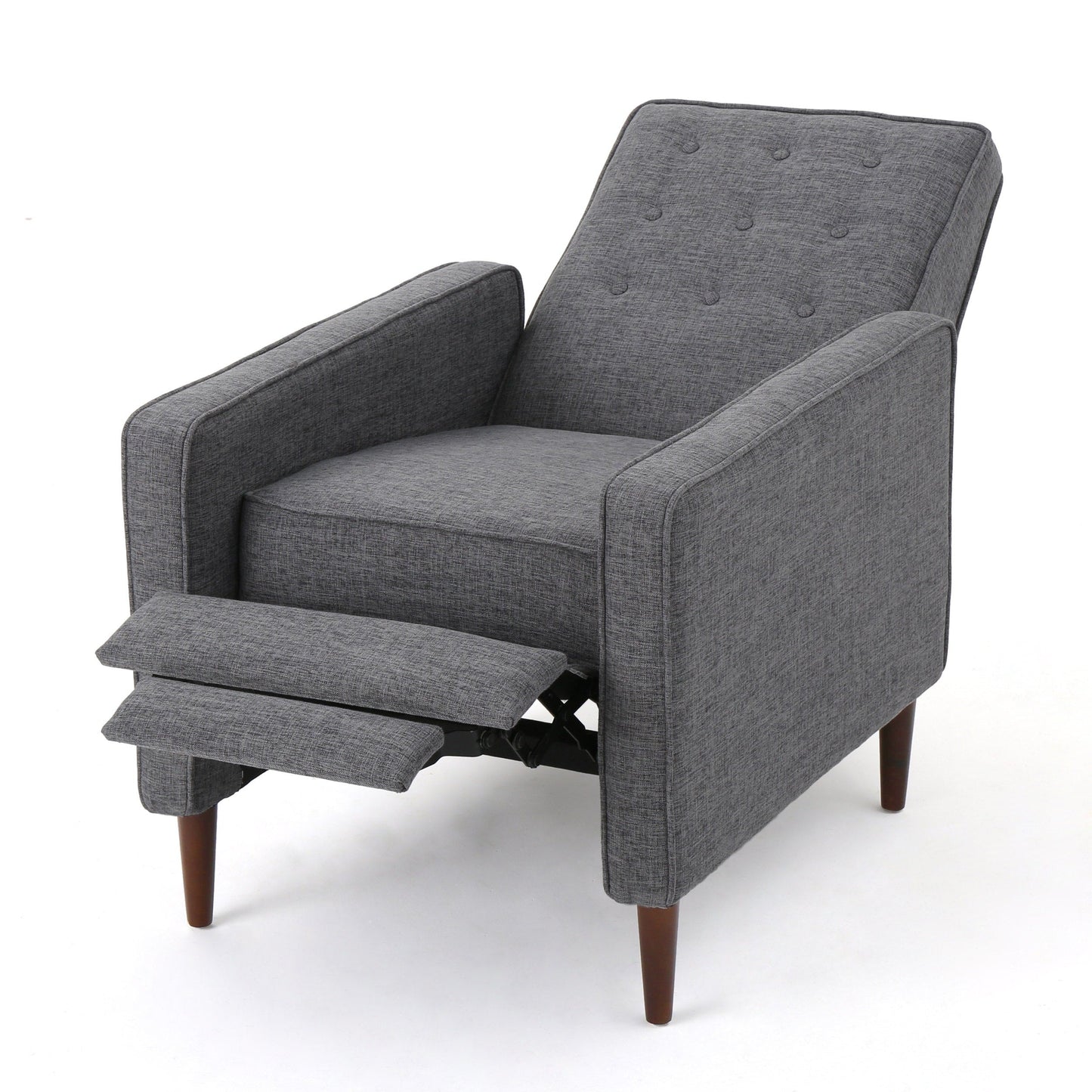 Fauteuil inclinable en tissu capitonné Mervynn de style milieu de siècle moderne par Christopher Knight Home