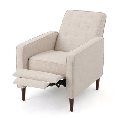 Fauteuil inclinable en tissu capitonné Mervynn de style milieu de siècle moderne par Christopher Knight Home