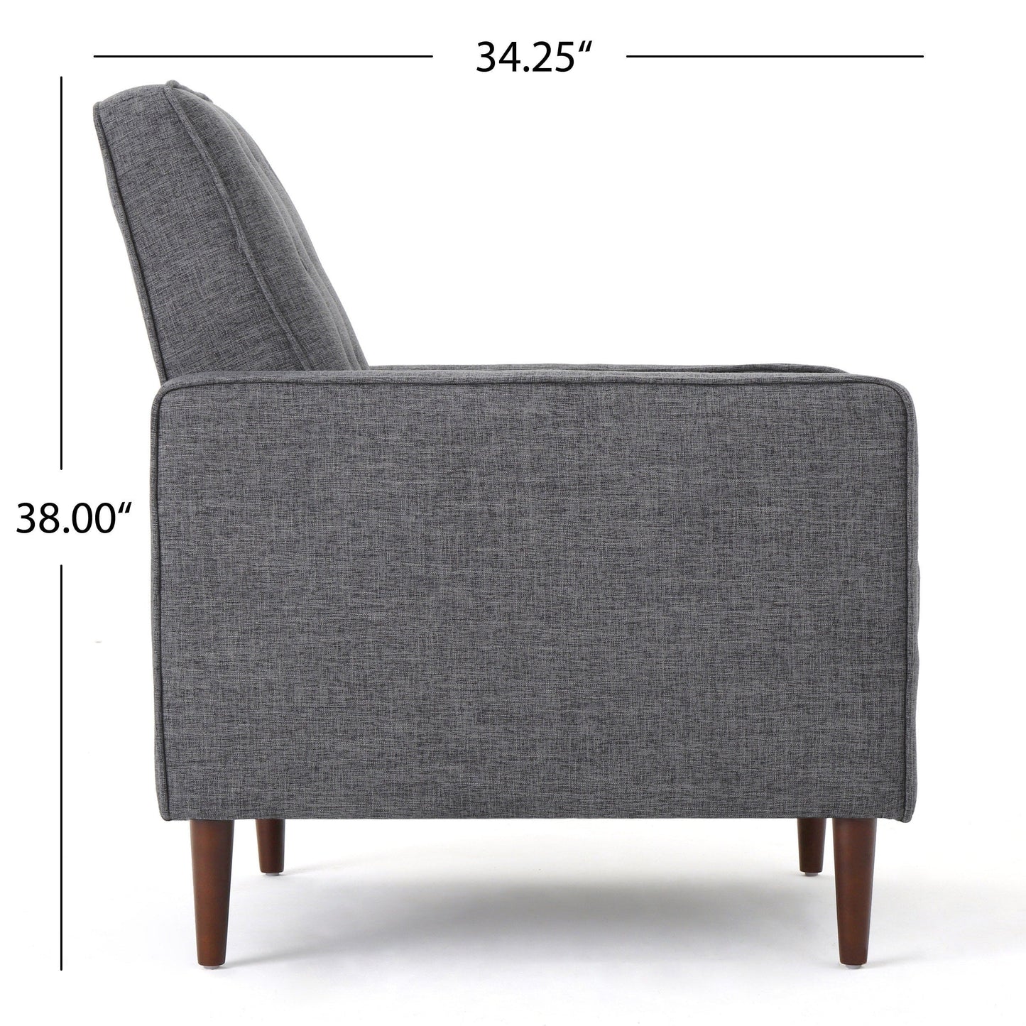 Fauteuil inclinable en tissu capitonné Mervynn de style milieu de siècle moderne par Christopher Knight Home