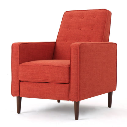 Fauteuil inclinable en tissu capitonné Mervynn de style milieu de siècle moderne par Christopher Knight Home