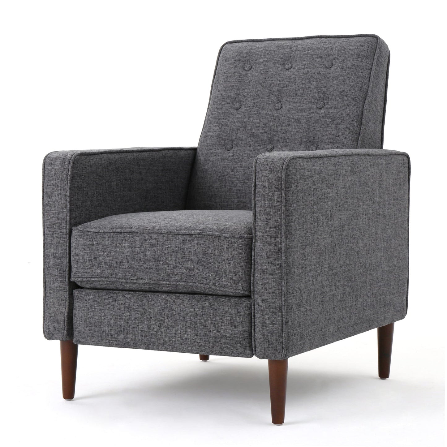 Fauteuil inclinable en tissu capitonné Mervynn de style milieu de siècle moderne par Christopher Knight Home